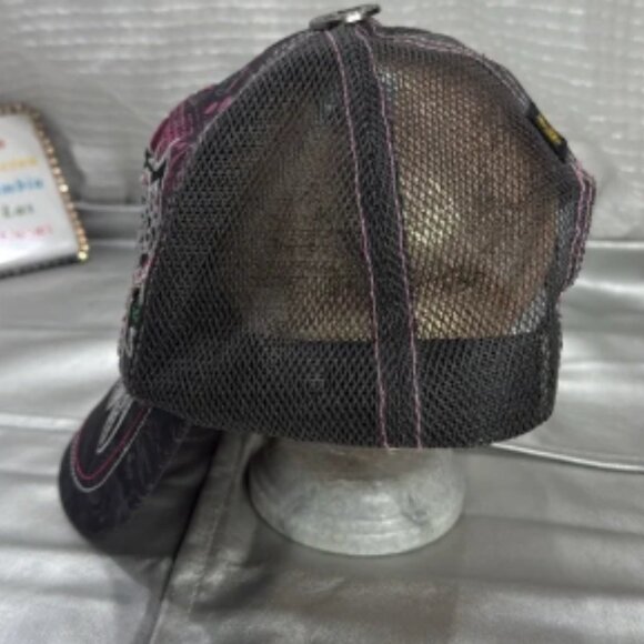 (W4) Leader LOGA Adjustable Vintage Cap with Beaded and Distressed Flower Design - Picture 4 of 9